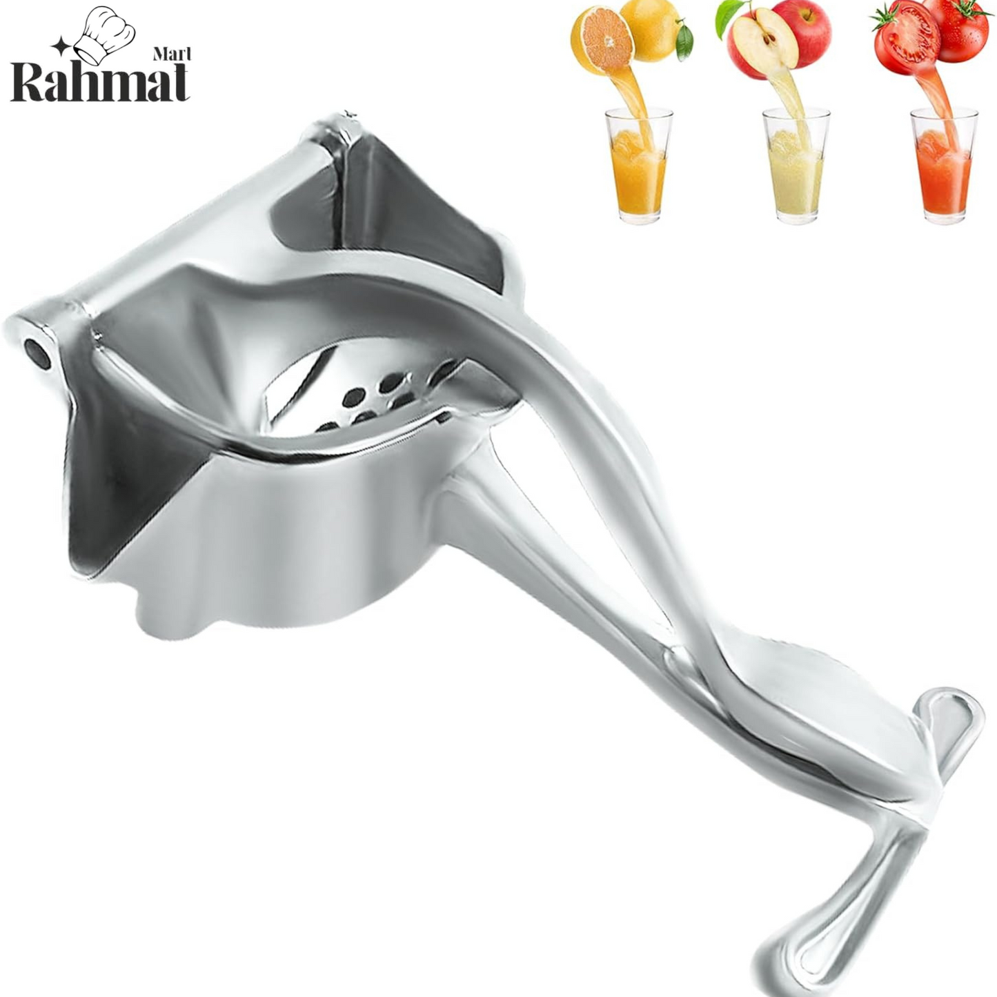 Versatile Aluminum Manual Juicer for Oranges, Grapes & Anar – Max Juice, Effortless Clean