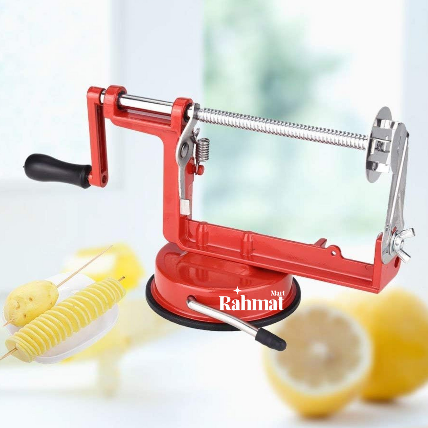 "Stainless Steel Spiral Potato Cutter – Manual Twisted Chips & Tornado Slicer for Vegetables & Fruits"
