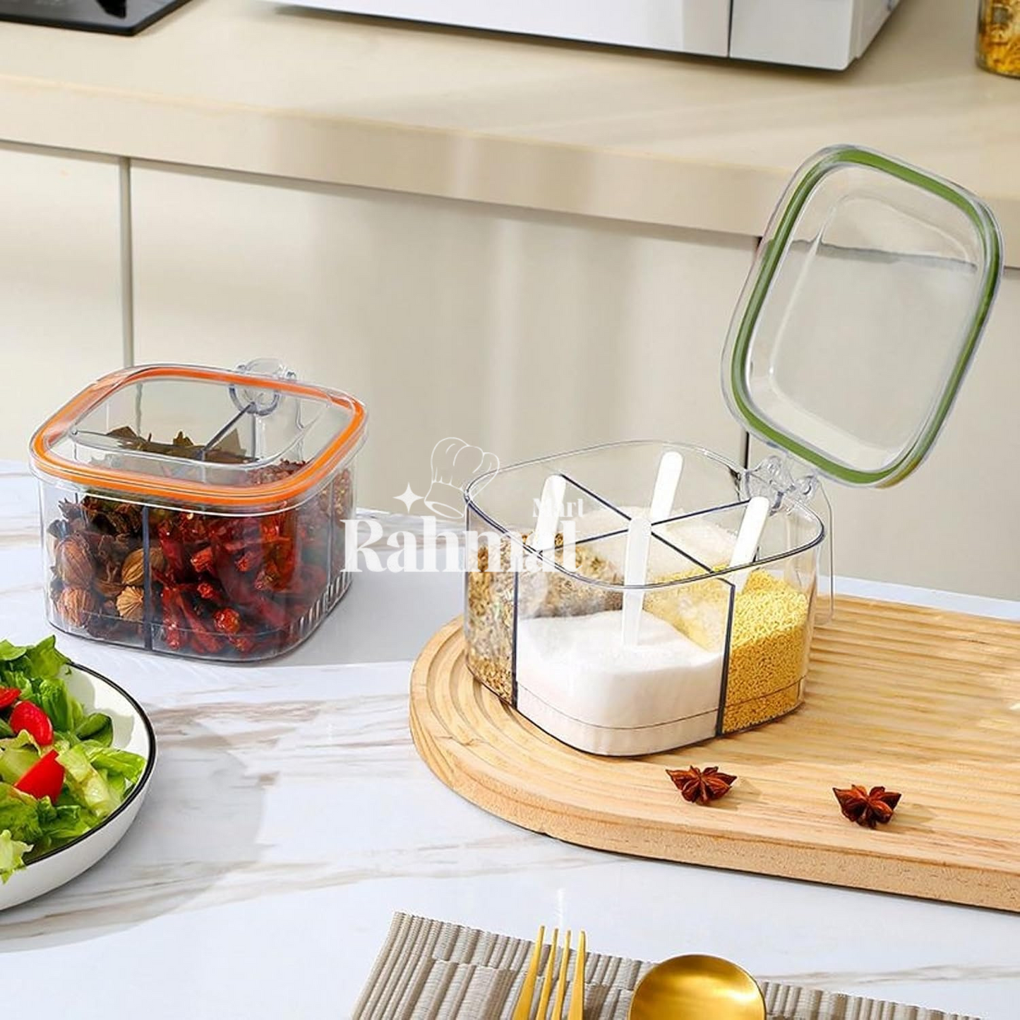 4 in 1 partition kitchen seasoning box