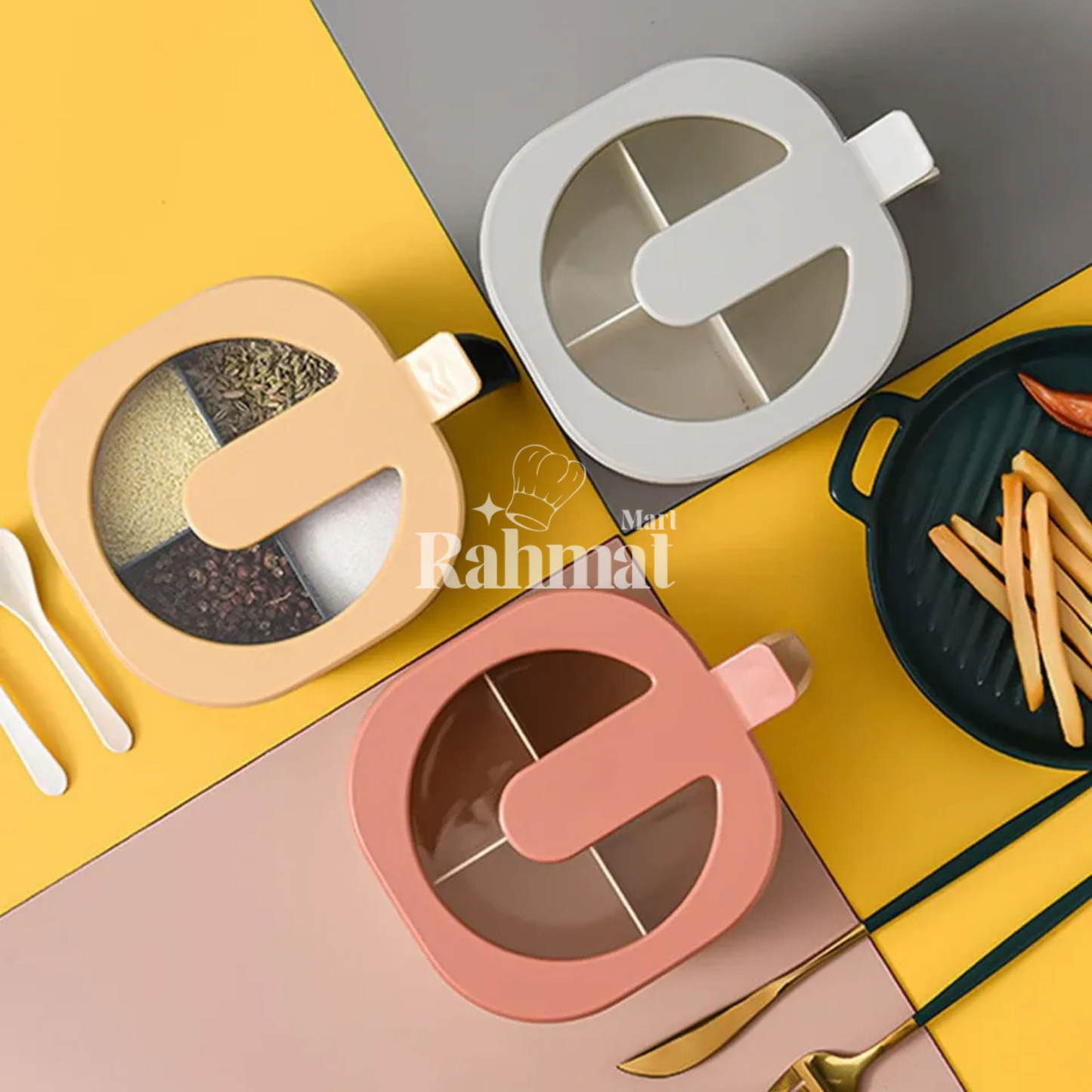 4 in 1 partition kitchen seasoning box