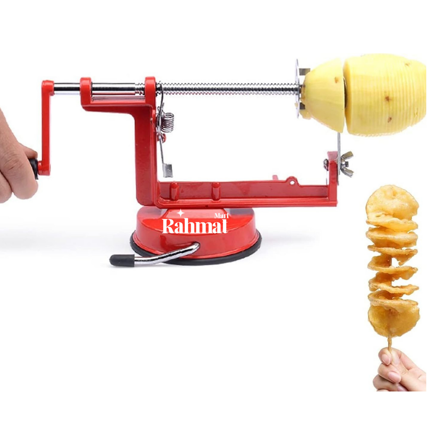 "Stainless Steel Spiral Potato Cutter – Manual Twisted Chips & Tornado Slicer for Vegetables & Fruits"