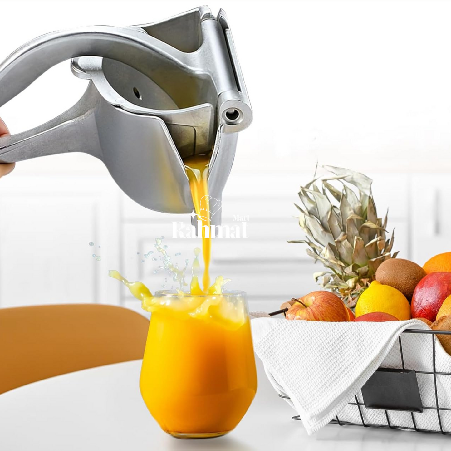 Versatile Aluminum Manual Juicer for Oranges, Grapes & Anar – Max Juice, Effortless Clean